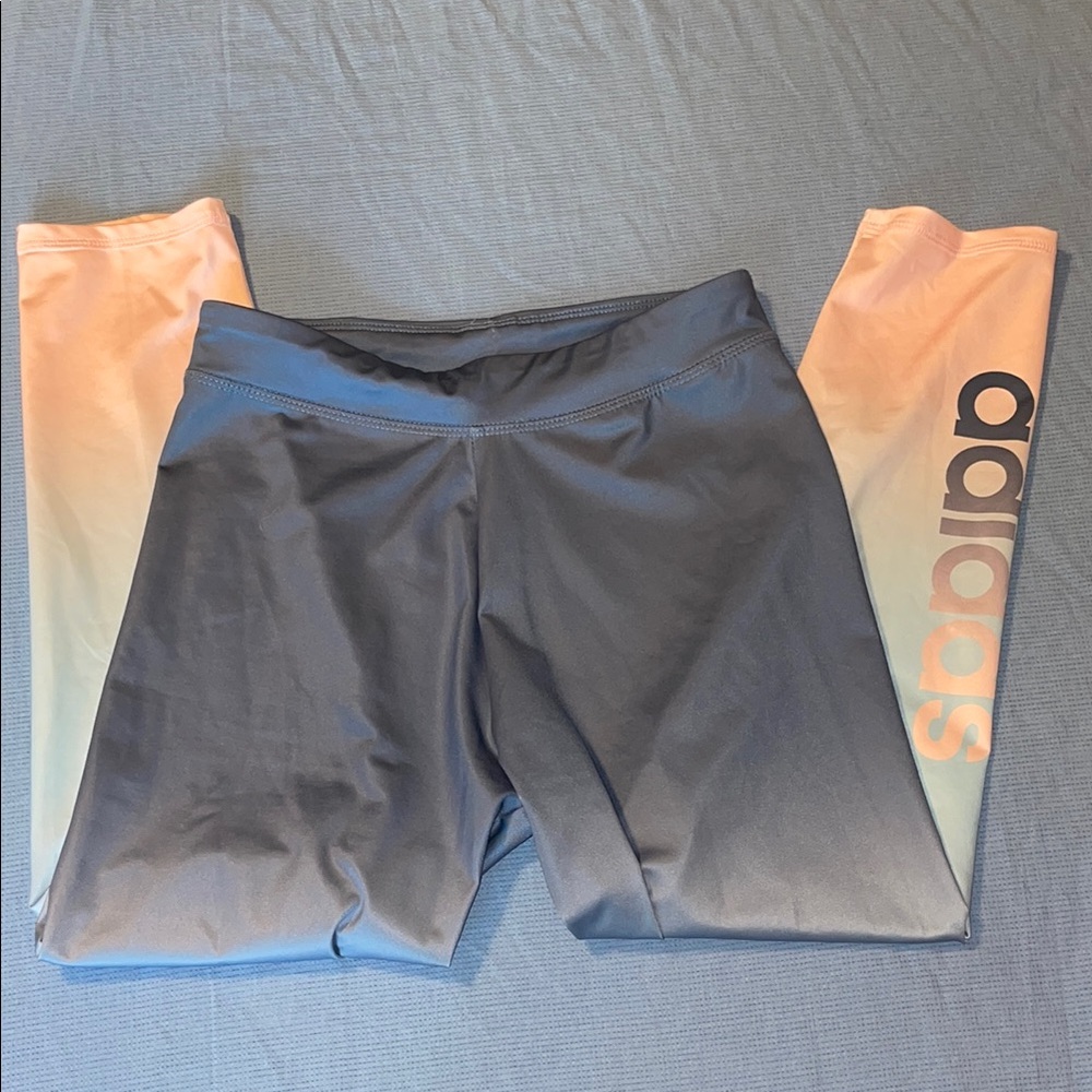 Adidas Blue and Pink Leggings Athletic Performance